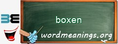 WordMeaning blackboard for boxen